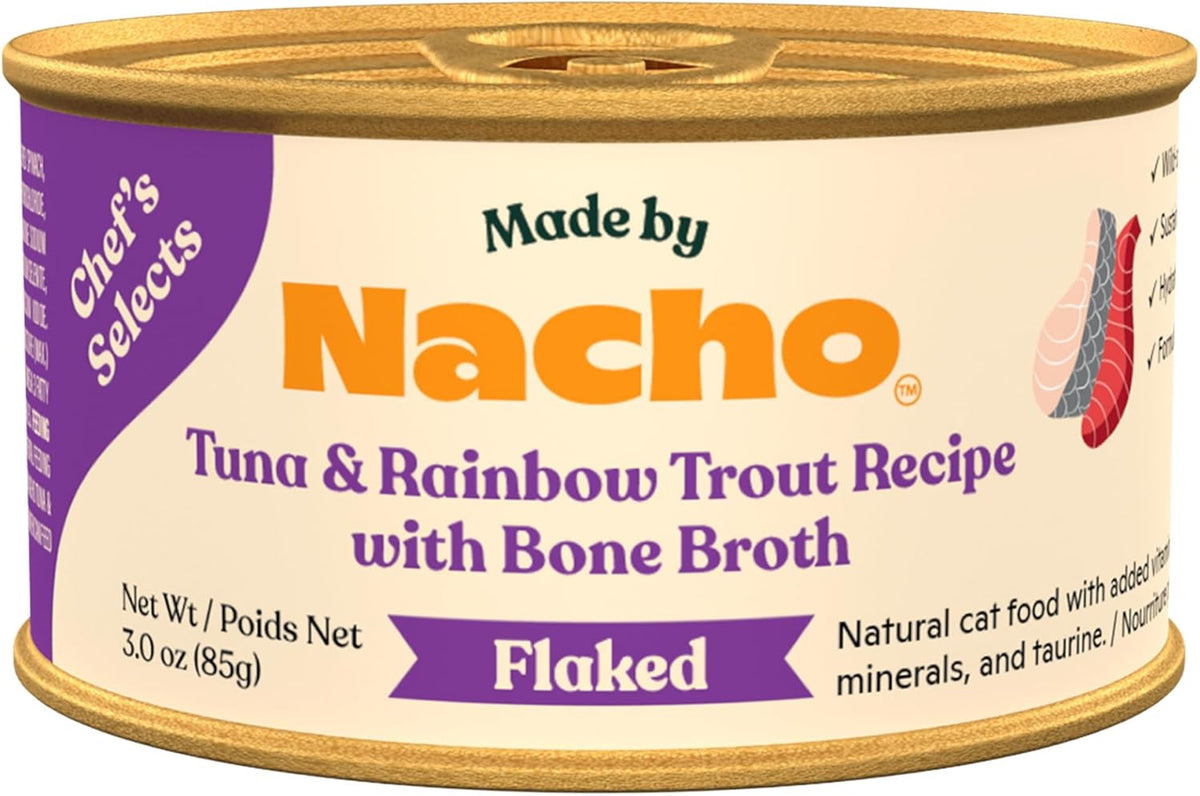 Made by Nacho Flaked Filets Recipe in Bone Broth, Grain-Free Chef's Selects Wet Food for Cats