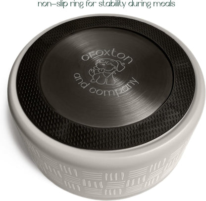 CROXTON & CO. Stainless Steel Pet Bowl for Dogs & Cats | Insulated Food Bowls for Dog Cat | No Tip