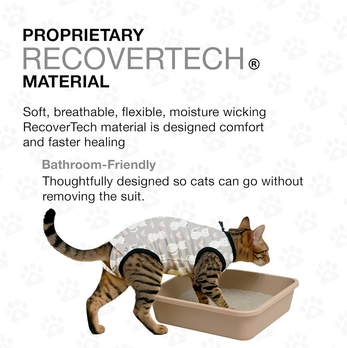 Bellyguard Cat Recovery Suit Female and Male, Comfy Onesie After Surgery, Kitten Clothes for