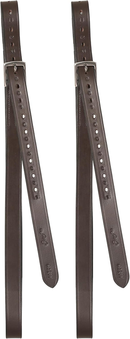 Exion Pre-Stretched Leather Stirrup Leathers for English Saddles | Premium Vegetable-Tanned