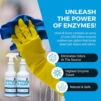 KINZUA ENVIRONMENTAL Urine B-Gone, Professional Enzyme Odor Eliminator & Pet Stain Remover, Human