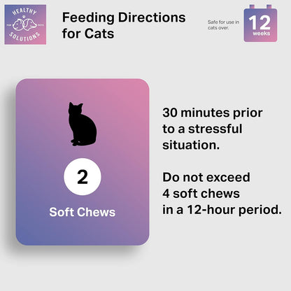 Calming Chews for Cats - Cat Calming Treats for Anxiety, Stress Relief Aid, Storms, Grooming