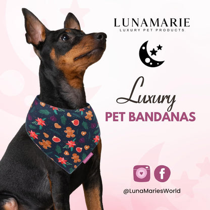 LunaMarie - Luxury Pet Birthday Bandanas -Premium & Silky Poly Fabric | 100% Handmade | Custom