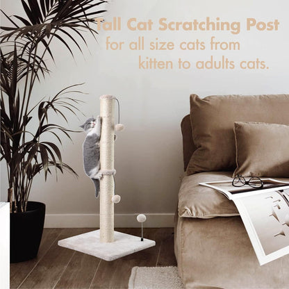 MECOOL 34” Tall Cat Scratching Post Premium Basics Kitten Scratcher Sisal Scratch Posts Trees with