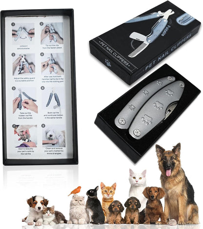 【2025 Quiet Design】 Dog Nail Clippers for Sensitive Dogs, Sharp Smoothest Nail Clippers for Large