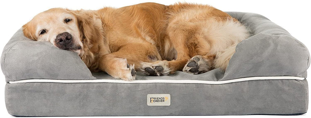 Friends Forever X-Large Dog Bed, Orthopedic Dog Sofa Memory Foam Mattress, Calming Dog Couch Bed