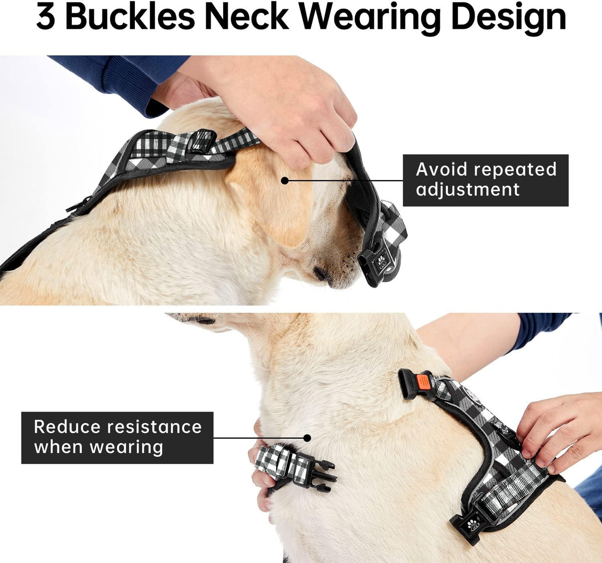 IVY&LANE No Pull Dog Harness with Leash Set, Reflective No Choke Pet Vest,Adjustable Oxford Dog
