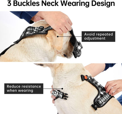 IVY&LANE No Pull Dog Harness with Leash Set, Reflective No Choke Pet Vest,Adjustable Oxford Dog