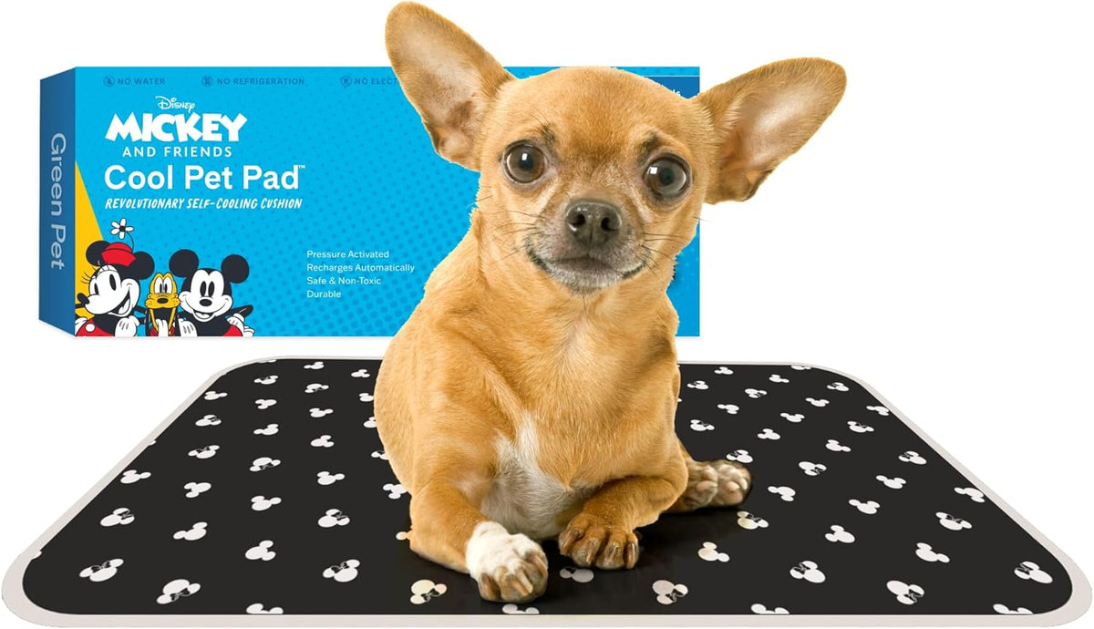 The Green Pet Shop Cool Pet Pad - Extra Small, Disney’s Mickey & Minnie Mouse - Self-Cooling