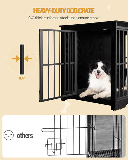 XL Large Dog Crate Furniture, 44.1" Indoor Dog Kennel Furniture with Barn Door, Wooden Tall Dog