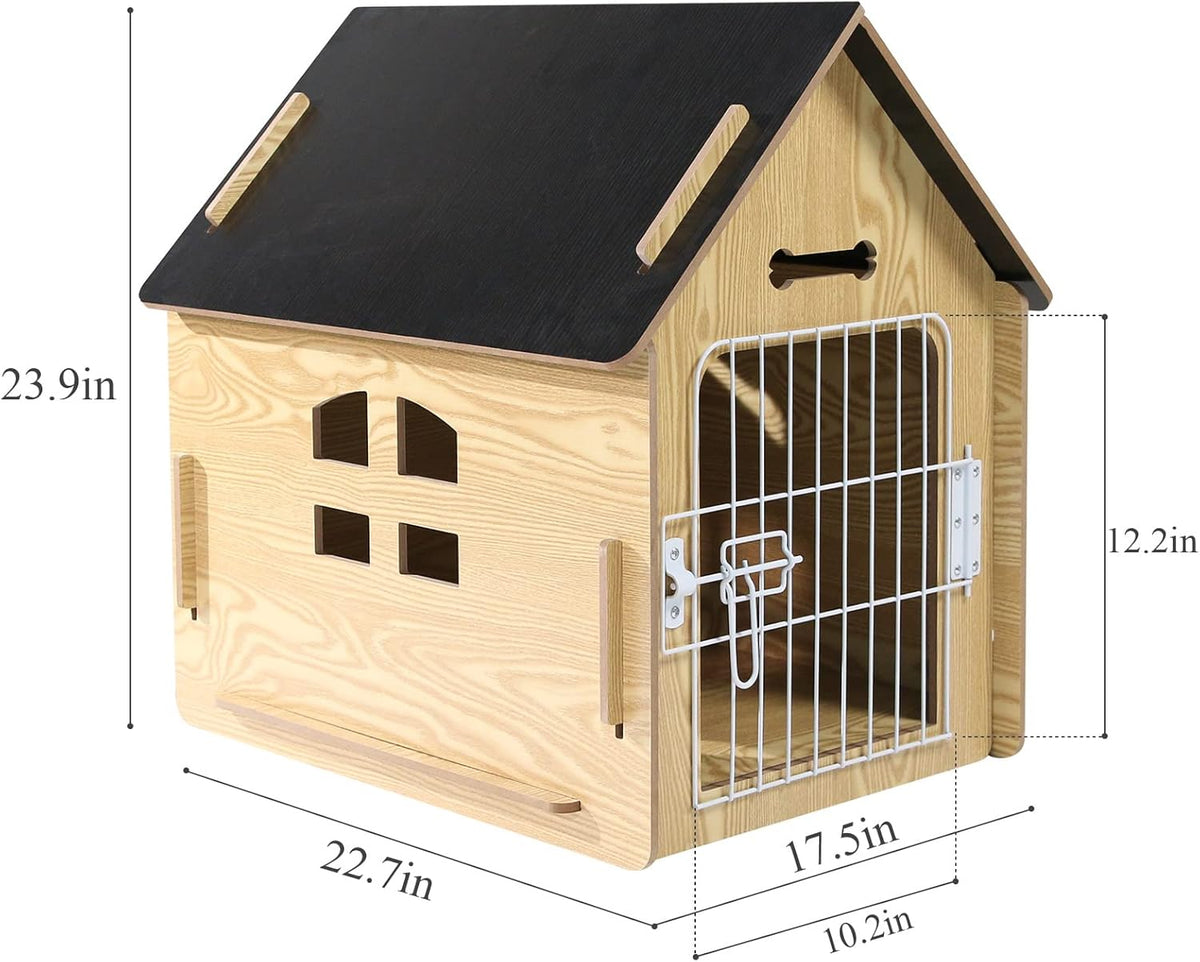 Dog House Indoor for Small Dogs or Cats, Cozy Wooden Design, Small Indoor Bed House, with Air Vents