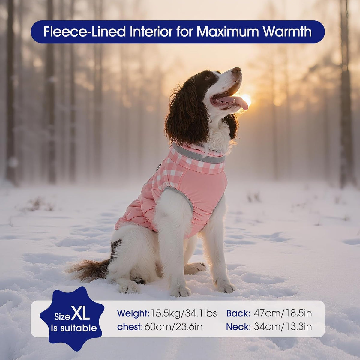 FUAMEY Dog Coat for Small Dogs,Waterproof Dog Winter Jacket with Harness Built in Puppy Cold