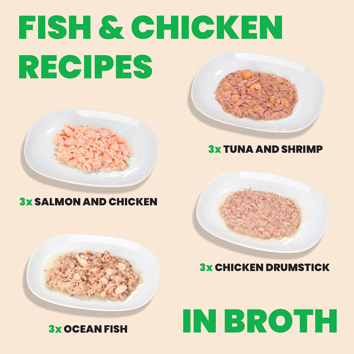almo nature Wet Cat Food HQS Natural Rotational Diet Fish Selection & Chicken Drumstick - Variety