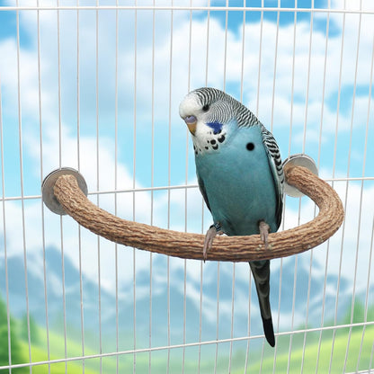 2 Pack Bird Perch Stand, Natural Wood U Shape Parrot Stand Pole, Bird Cage Accessories, Suitable