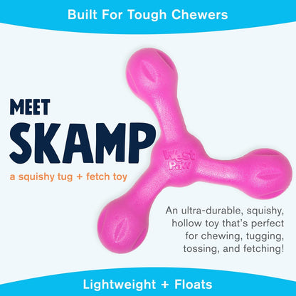 WEST PAW Zogoflex Air Skamp Tug-of-War Stick Dog Chew Toy – Hollow, Squishy Interactive Toy for