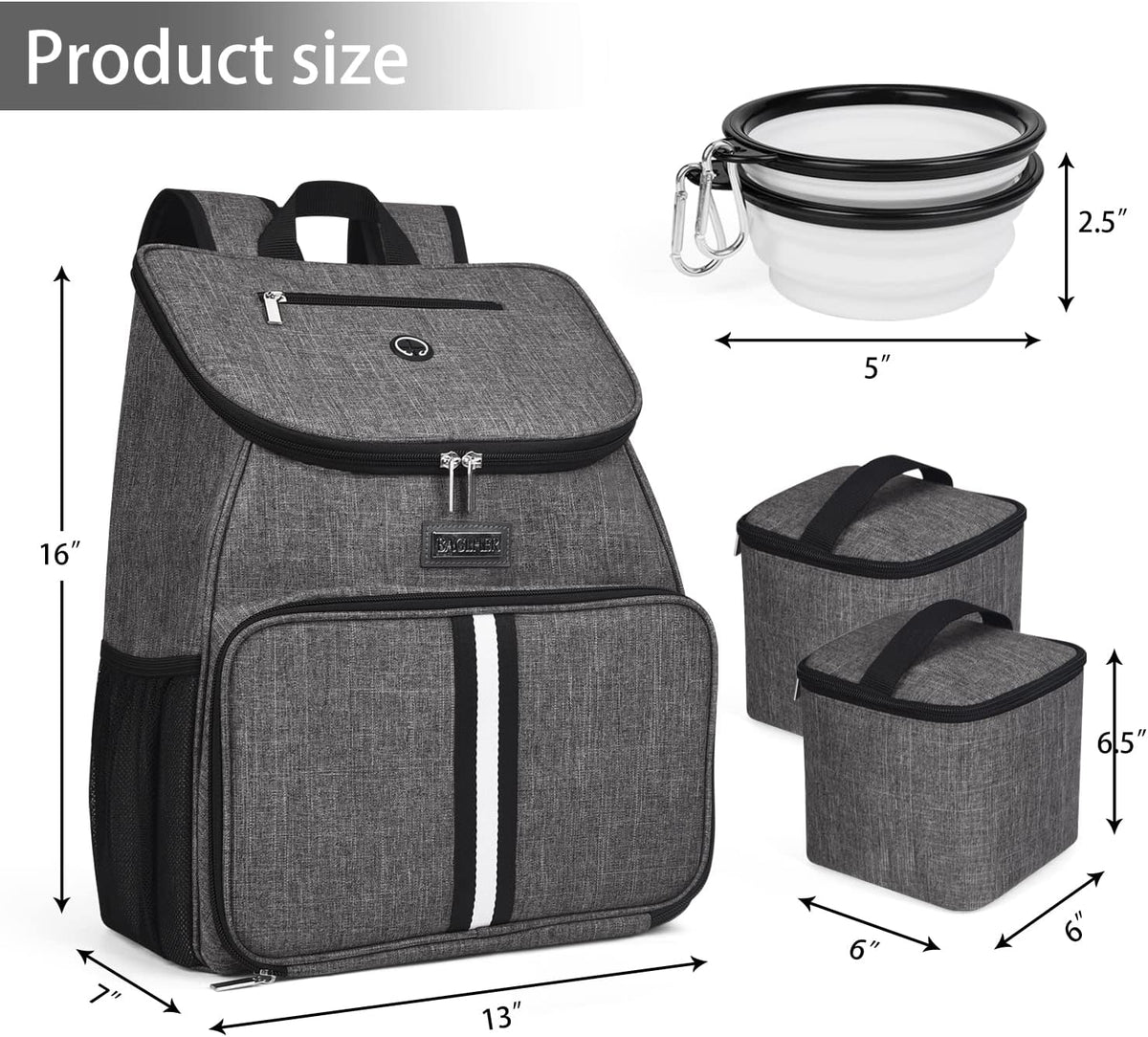 BAGLHER丨Dog Travel Bag, Airline Approved Pet Supplies Backpack, Dog Travel Backpack Accessories Set