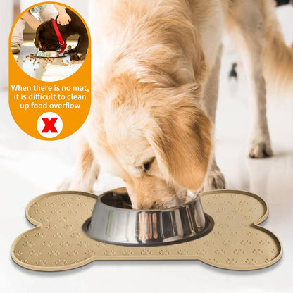 Dog Food Mat Anti-Slip Silicone Dog Bowl Mat Thicker Pet Placemat Waterproof Cat Feeder Pad with
