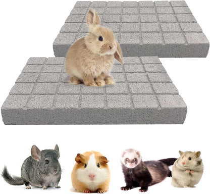 BNOSDM Rabbit Grinding Claw Pads 2Pack Bunny Scratch Foot Pads Natural Hamster Lava Stone for Teeth