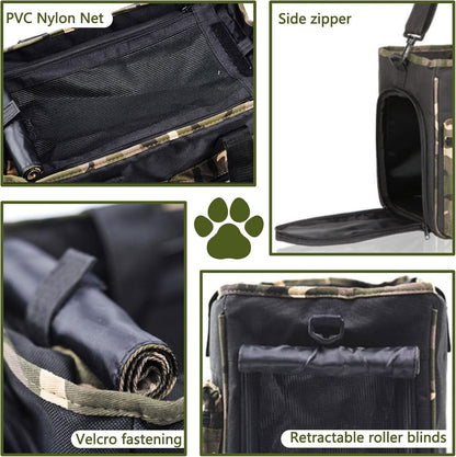 Cat Carrier Bag, Foldable Pet Bag Airline Approved, Pet Travel Carrier for Medium Cats Small Cats