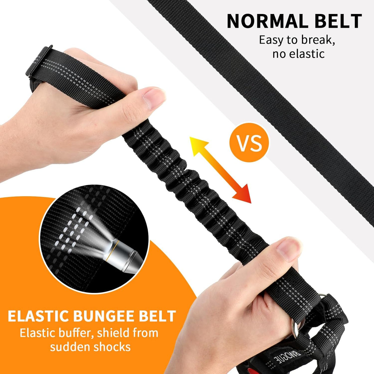 BWOGUE Double Dog Cat Seat Belts, Car Headrest Restraint Adjustable Travel Leash,Safety Elastic