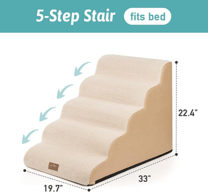 Extra Wide Dog Stairs 19.7" Width, Pet Step for Small Medium/Large Dog, Puppy or Cat, Pet Ramp for