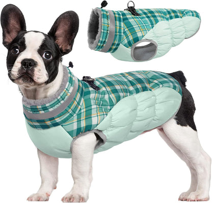 FUAMEY Dog Coat for Small Dogs,Waterproof Dog Winter Jacket with Harness Built in Puppy Cold