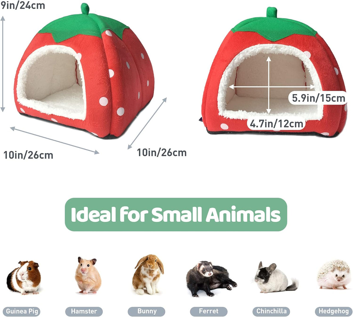 Guinea Pig Hideout Bed Rabbit House Cave Accessories Cozy Hide-Out for Bunny Hedgehog Ferret