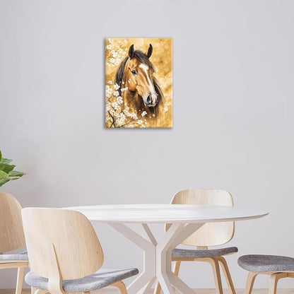Horse Wall Art Canvas Rustic Horse Wall Decor Prints Framed Painting Farmhouse Flower Pictures
