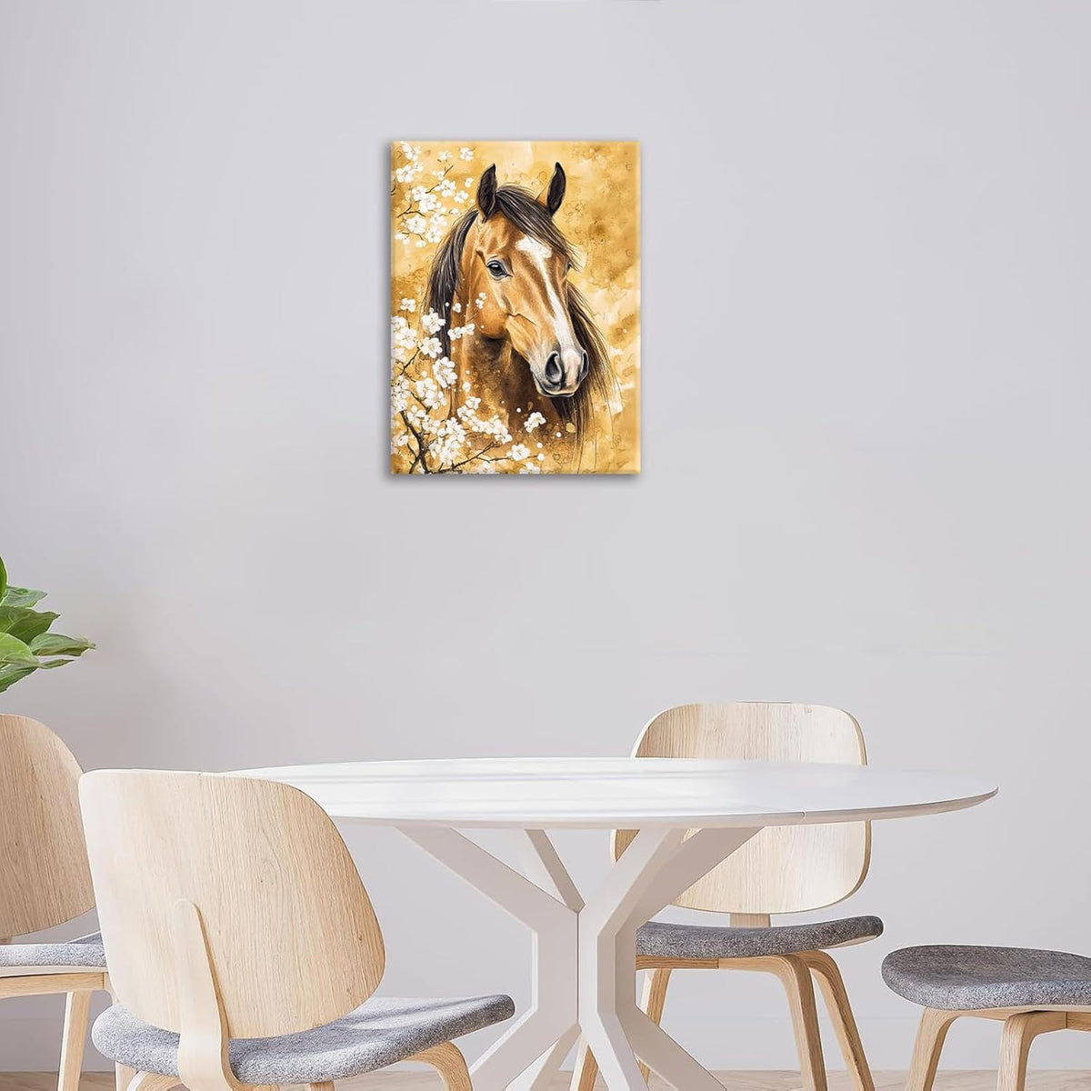 Horse Wall Art Canvas Rustic Horse Wall Decor Prints Framed Painting Farmhouse Flower Pictures