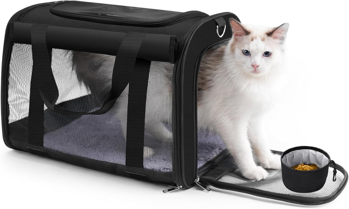 TWDEPART Cat Carrier Backpack - Multifunctional, Firm & Foldable with Roll-Up Shade, Breathable