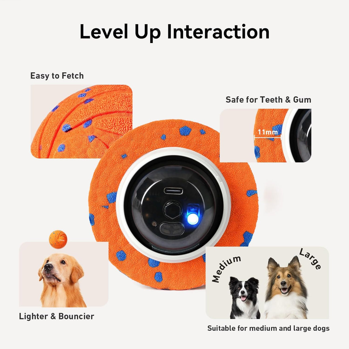 Cheerble Smart Interactive Dog Toy, Wicked Ball AIR, Automatic Moving, Bouncing, Rotating, IPX7