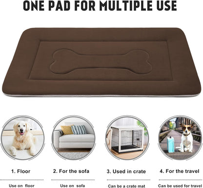 JoicyCo Dog Bed Soft Dog Crate Pad Mat for Medium/Large Dogs, 36 in Non-Slip Bottom Washable Dog