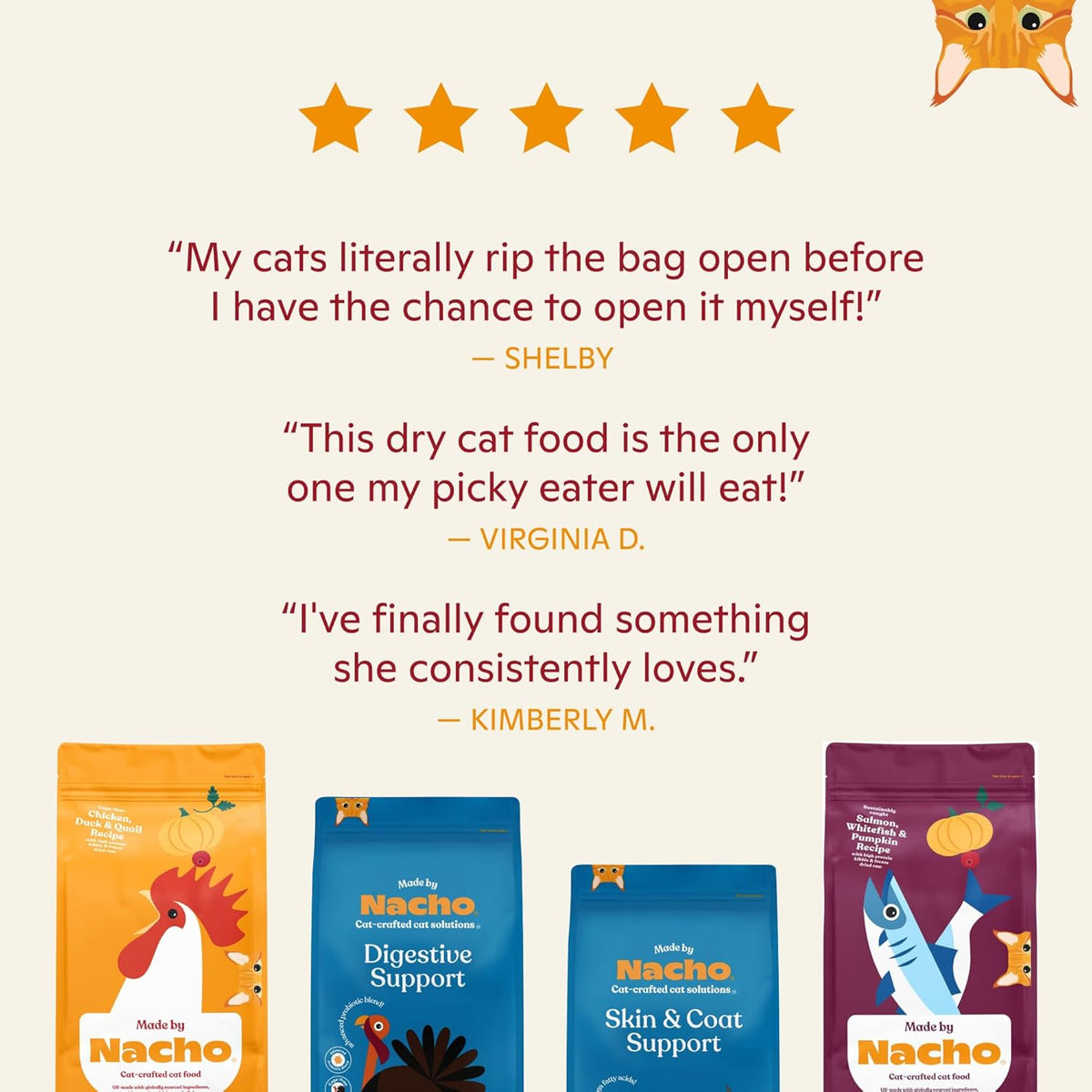 Made by Nacho Dry Cat Kibble 4lb Bag, High Protein Premium Cat Food with Freeze Dried Pieces