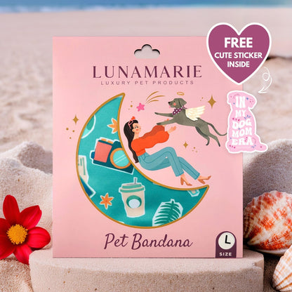 LunaMarie - Luxury Pet Birthday Bandanas -Premium & Silky Poly Fabric | 100% Handmade | Custom