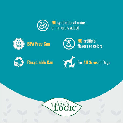Nature's Logic Grain-Free Canned Dog Food - 95% Animal Proteins - 100% Natural Wet Dog Food Cans