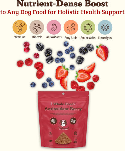 Natural Dog Company Dog Food Topper, Antioxidant Berry Vitamins & Superfood Meal Topper Supplement