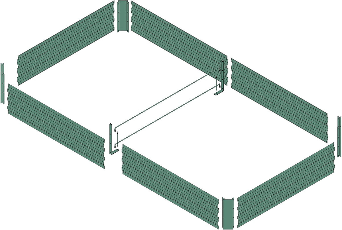 8x4x1ft Metal Raised Garden Bed Kit，Galvanized Garden Bed Box for Vegetables, Flowers, Herbs, and