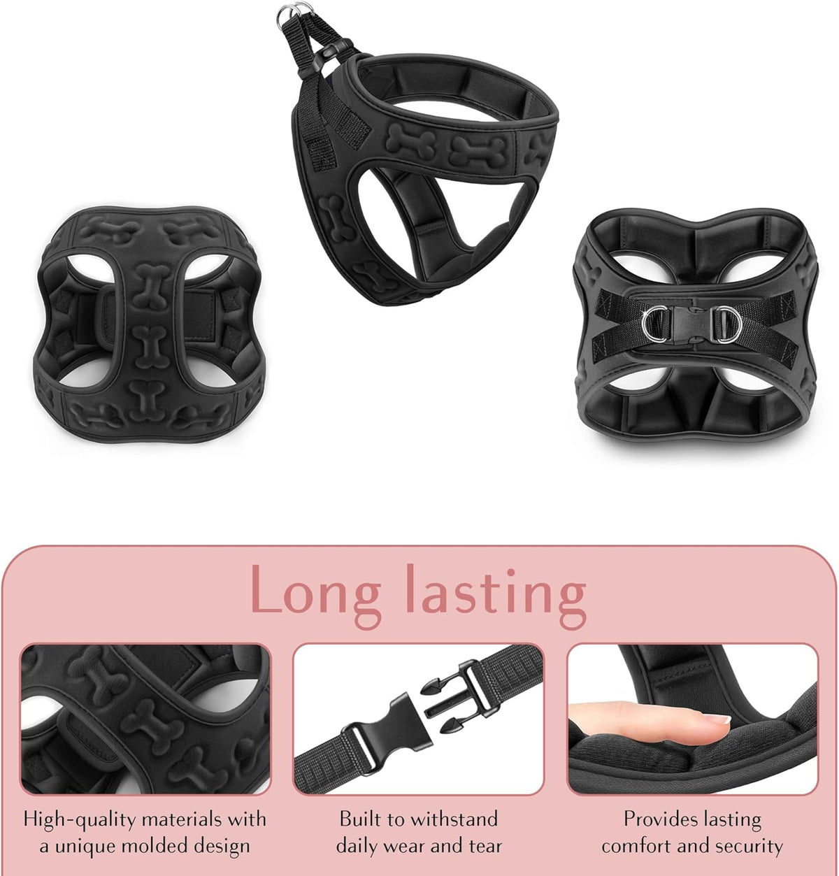 Comfort fit Step-in Dog & Puppy Harness - Comfortable All Weather Dog Vest Harness: Adjustable