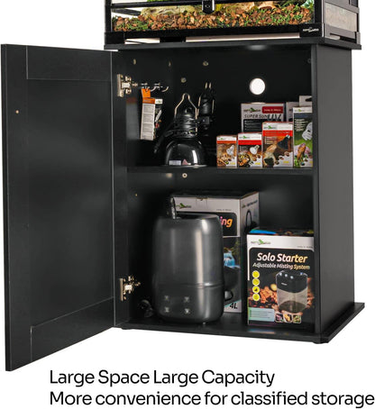 REPTIZOO Reptile Terrarium Stand Wooden Terrarium Cabinet with Storage and Adjustable Shelf