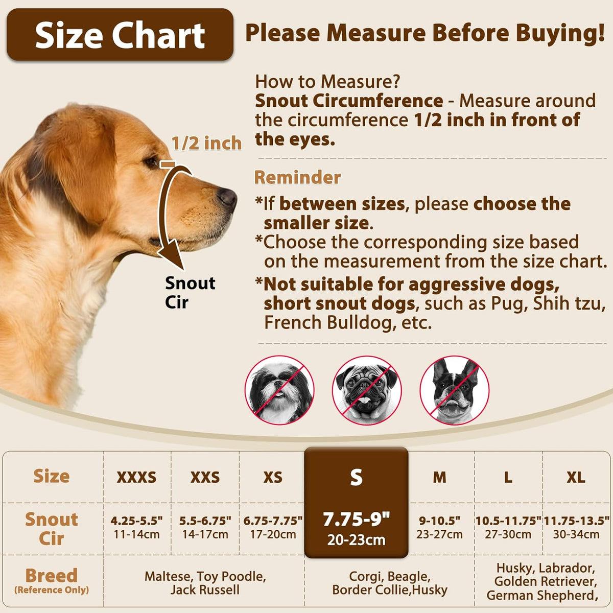 Crazy Felix Nylon Dog Muzzle for Small Medium Large Dogs Dachshund Beagle Poodle Labrador, Air Mesh