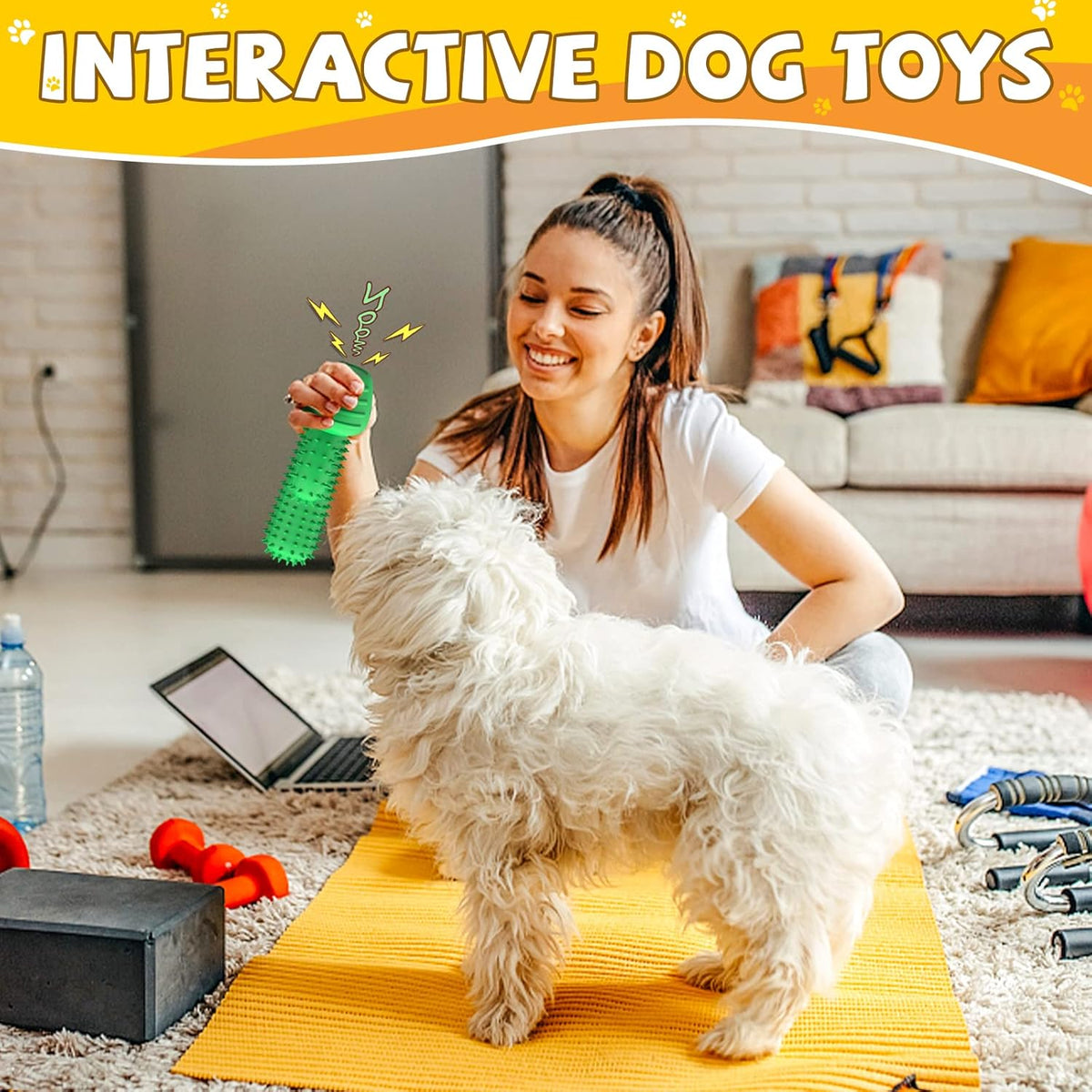 Christmas Dog Gifts, Dog Toys for Small Dogs Dog Toothbrush for Teething Cleaning, Rubber Squeaky