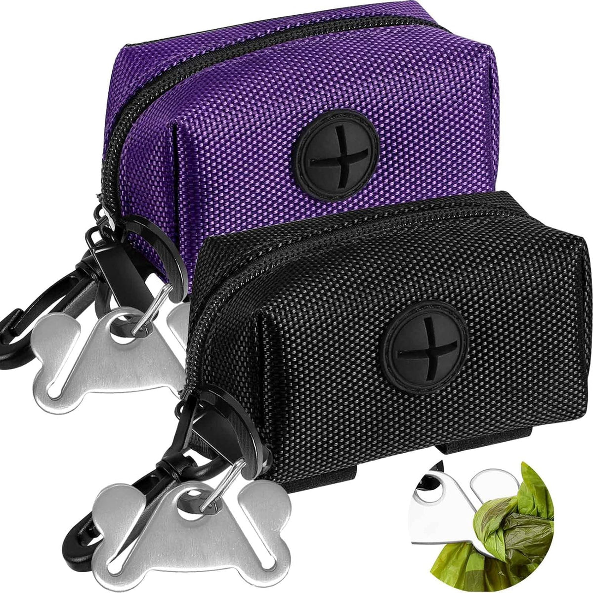 Dog Waste Bag Dispenser Pet Poop Bags Holder for Doggie Waste Bags Dispensers Soft Fabric Zipper