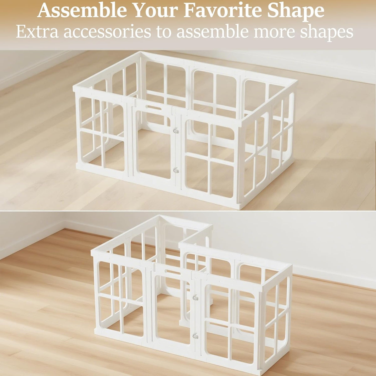 Clear Acrylic Dog Playpen with Door, for Puppy Cat Rabbit Transparent Pet Pen, Dog Playpen Indoor