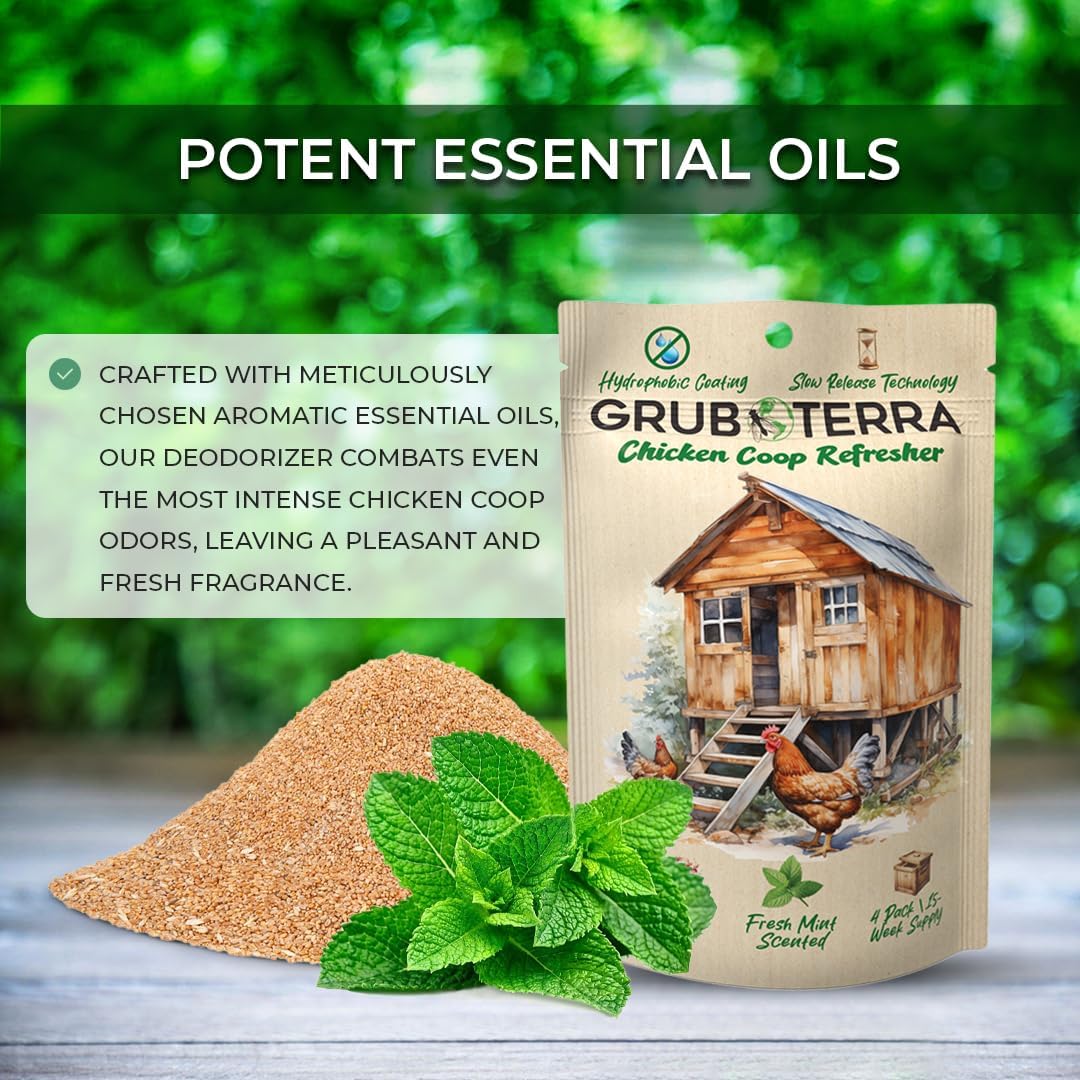 GrubTerra Coop Refresher Odor Freshener for Chicken Pen, Suitable for Chicken Waterer and Chicken