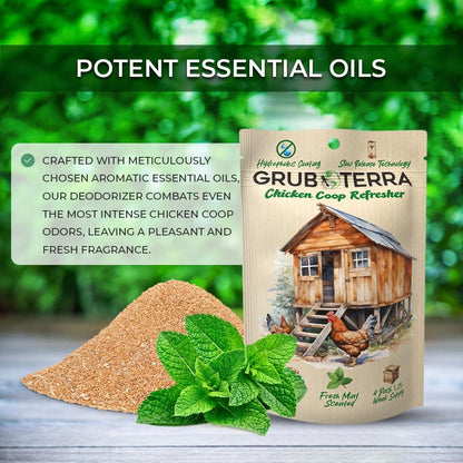 GrubTerra Coop Refresher Odor Freshener for Chicken Pen, Suitable for Chicken Waterer and Chicken