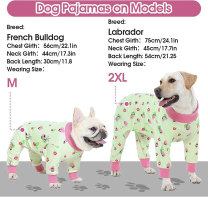 4-Legged Dog Pajamas for Medium & Large Dogs -Soft Cotton Dog Pjs Onesie with 4-Way Stretch, Cozy