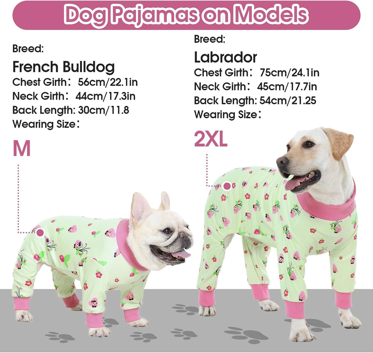 4-Legged Dog Pajamas for Medium & Large Dogs - Soft Cotton Dog Pjs Onesie with 4-Way Stretch, Cozy