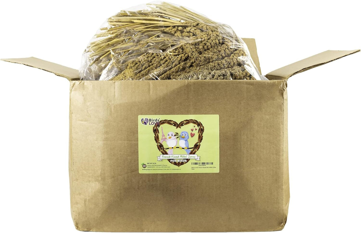 Birds LOVE French Kissed Spray Millet for Birds - Parakeets, Cockatiels, Lovebirds, Finches