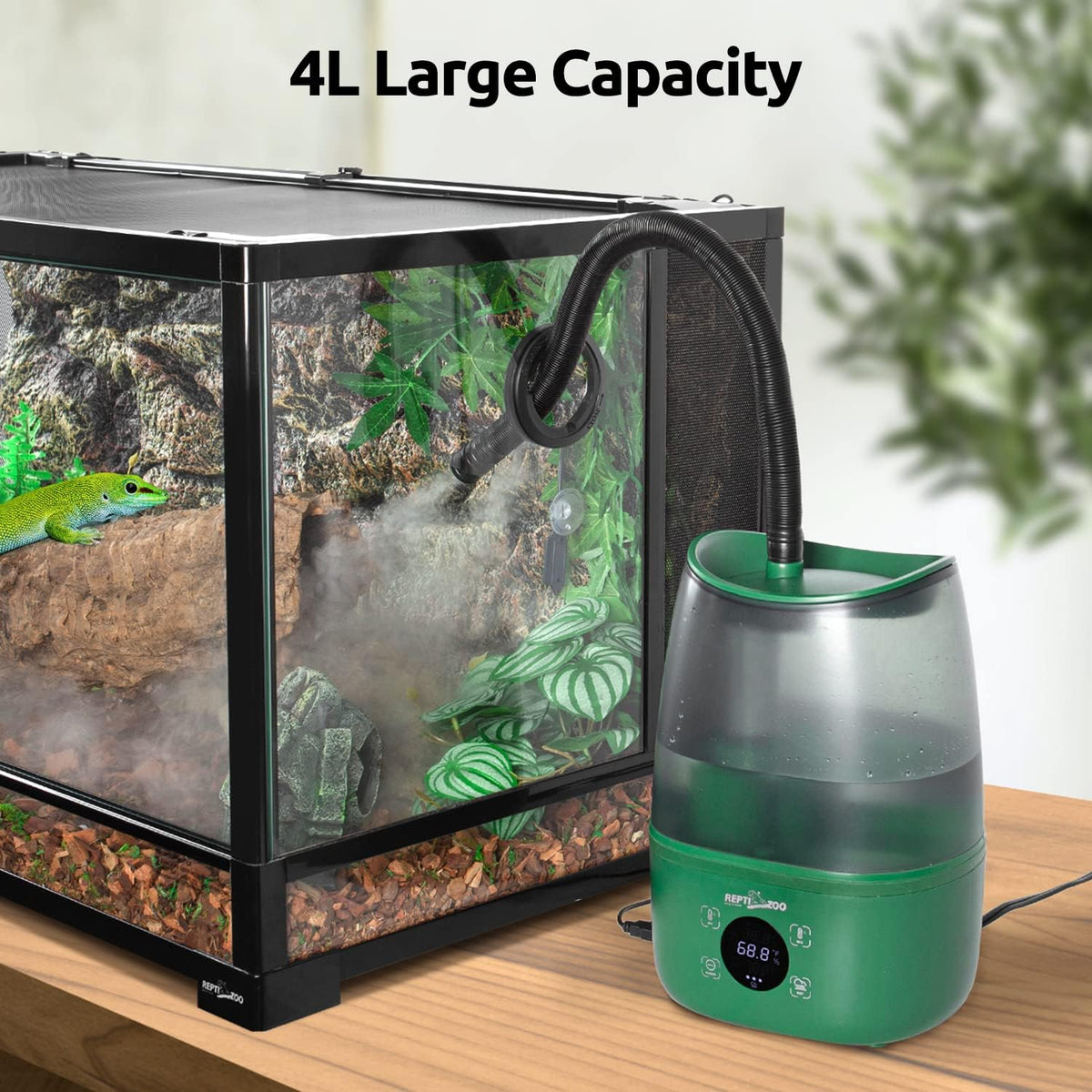 REPTIZOO Reptile Humidifier Fogger, 4L Large Reptile Fogger with Humidity Control, Terrarium