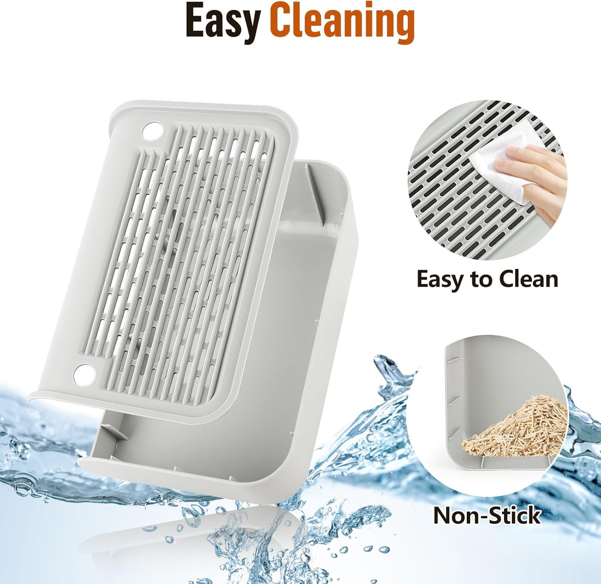 Cat Litter Box Step, Cat Litter Box Ramp Mat with Filter Function for Self-Cleaning Cat Litter Box
